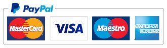 PayPal, Mastercard, Visa, Maestro and American Express