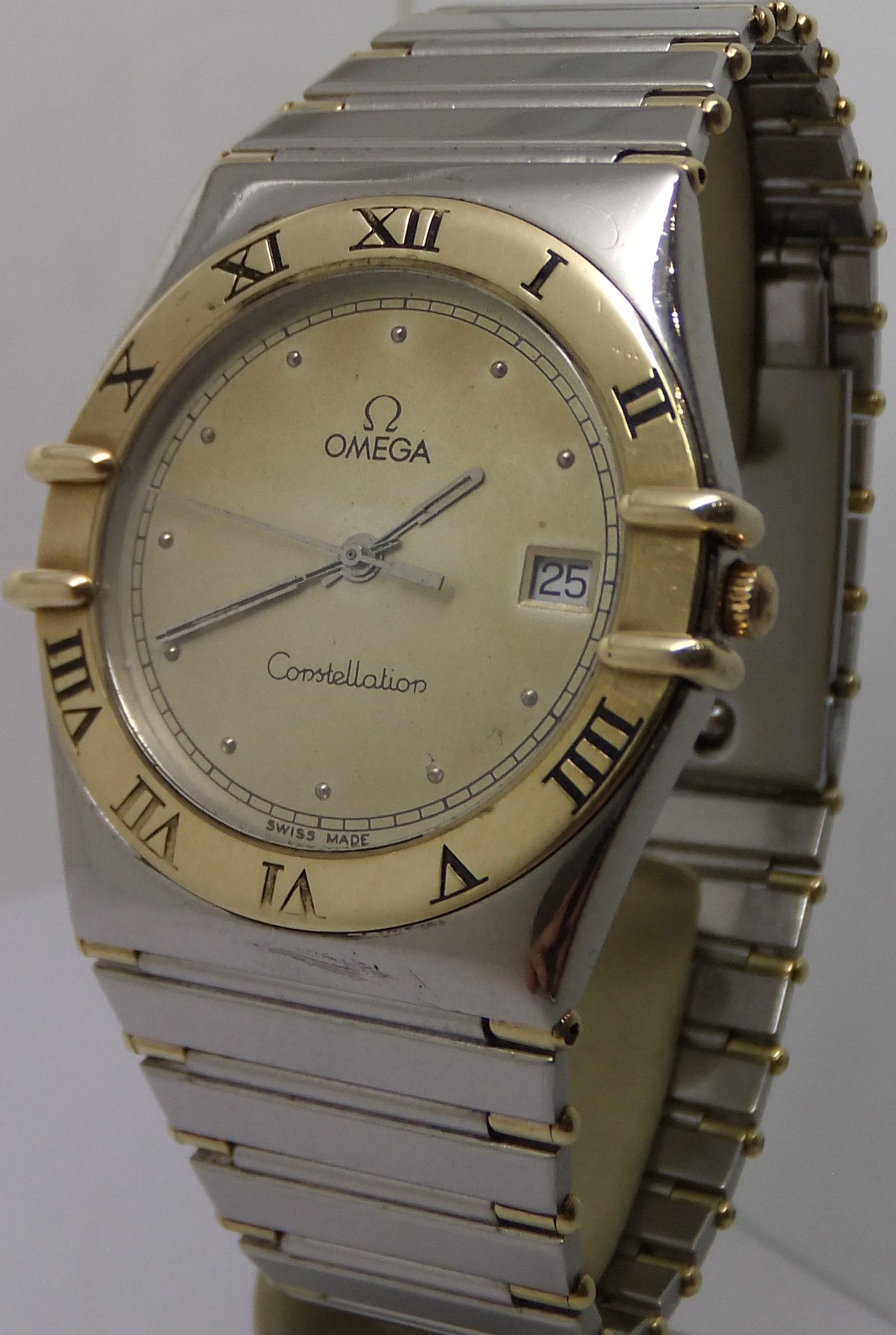 Omega Constellation steel and gold quartz watch
