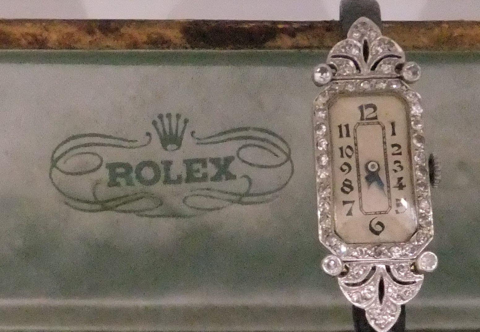 1921 Rolex cocktail watch in 18ct white gold with diamonds